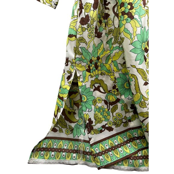 Milly Cabana Y2K Resort Tunic Dress Signed Mod Floral Print Gold Tassel Detail M - Picture 11 of 11